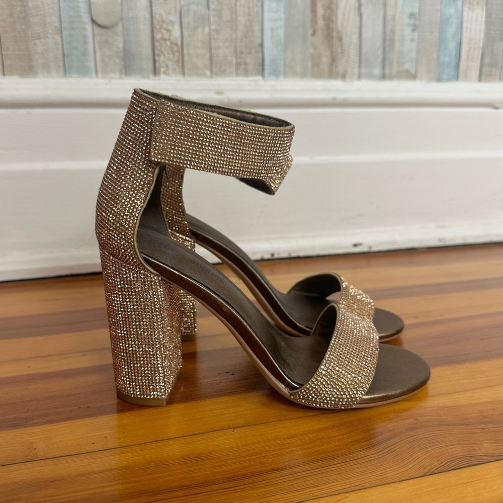 Jeffrey Campbell 5.5 Rose Gold Crystal Lindsay High Heel‎ Sandal Party Bridal